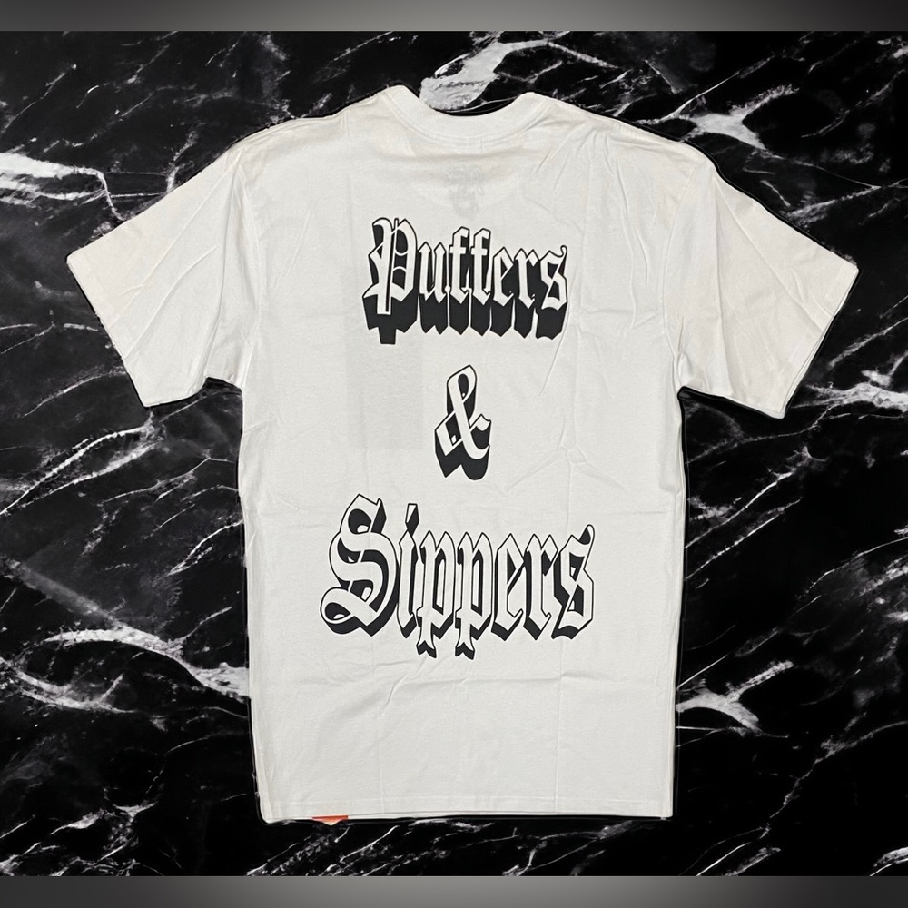 NEW Puffers Smoke Shop Receipt Puffers & Simpers Big Logo T Shirt Sz 3XL White T